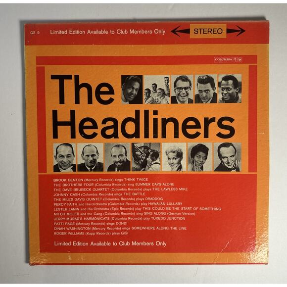 The Headliners - Volume 2 - GS9 - Vinyl LP Limited Edition Club Members Only - Picture 1 of 4